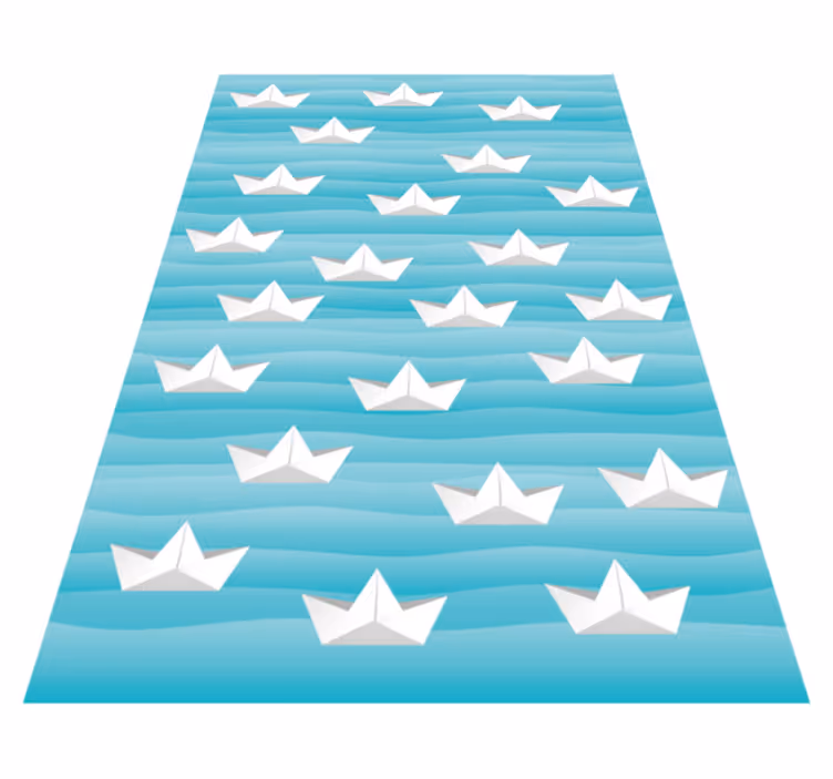Paper boats kids vinyl rug - TenStickers