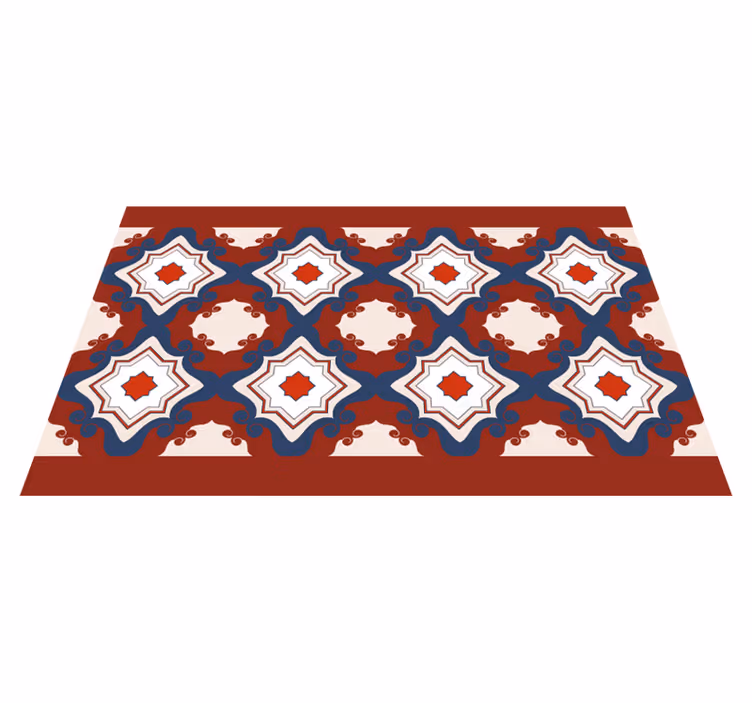 Red Vintage Tiles mosaic floor tiles - TenStickers