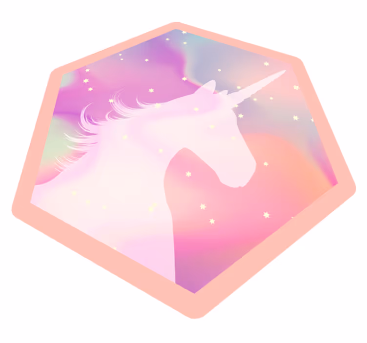unicorn on colored background animal rug - TenStickers