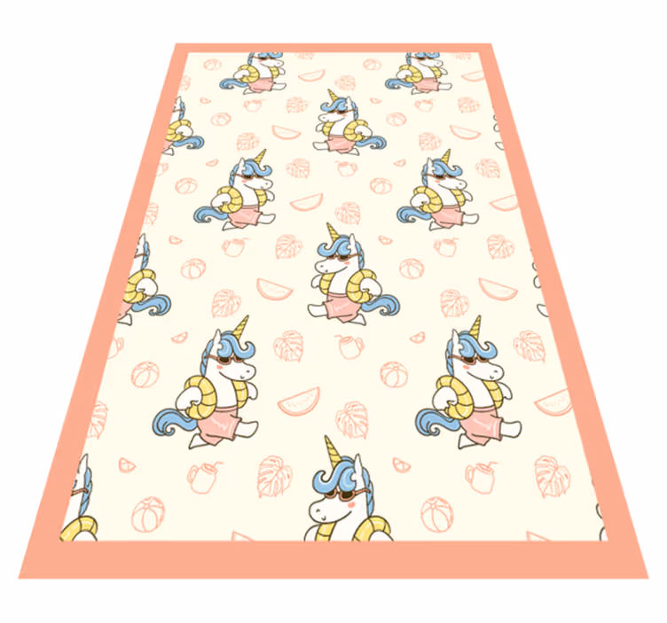 cool unicorn with sunglasses animal rug - TenStickers