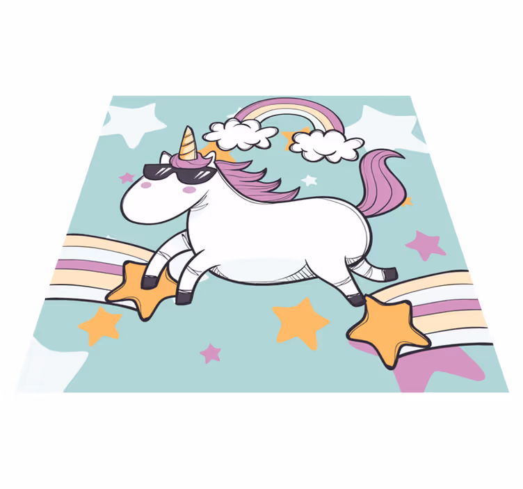 Unicorn Rainbow kids vinyl rug - TenStickers