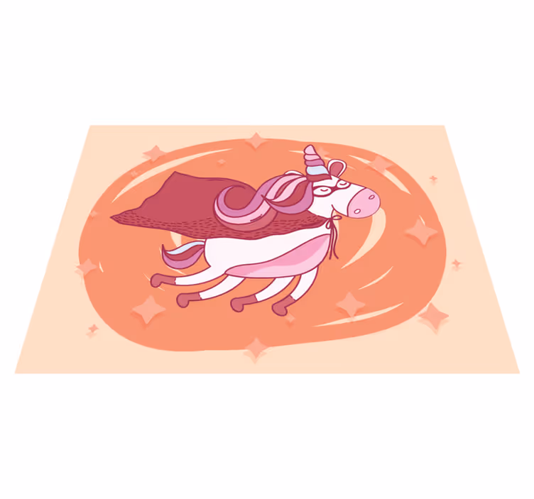Superhero Unicorn nursery vinyl rug - TenStickers