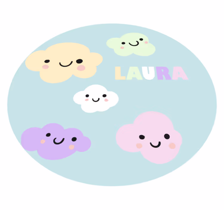 Customizable Clouds custom vinyl rug - TenStickers