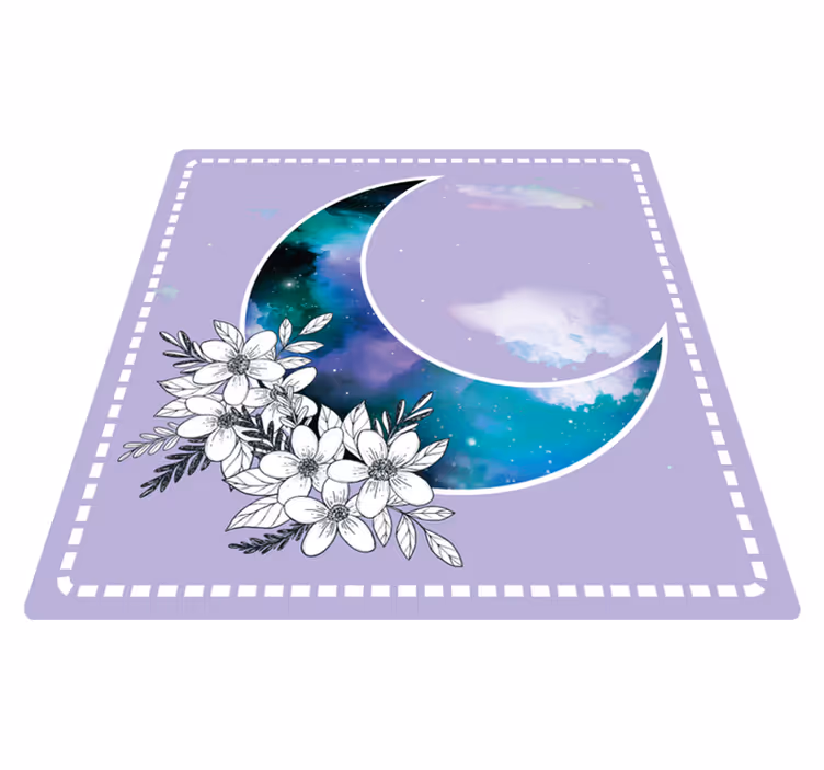 Celestial Blossoms floral vinyl rug - TenStickers