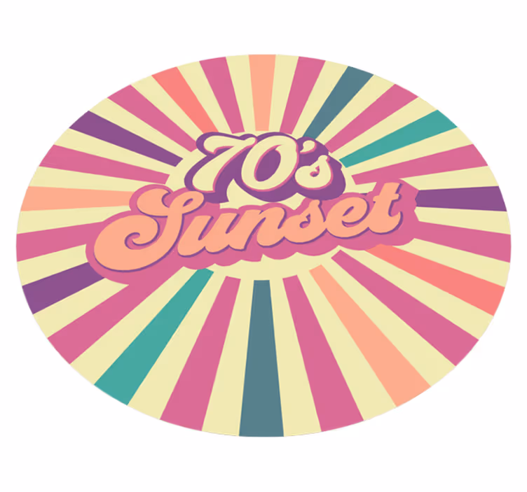 70s Sunset Vibes custom rug - TenStickers