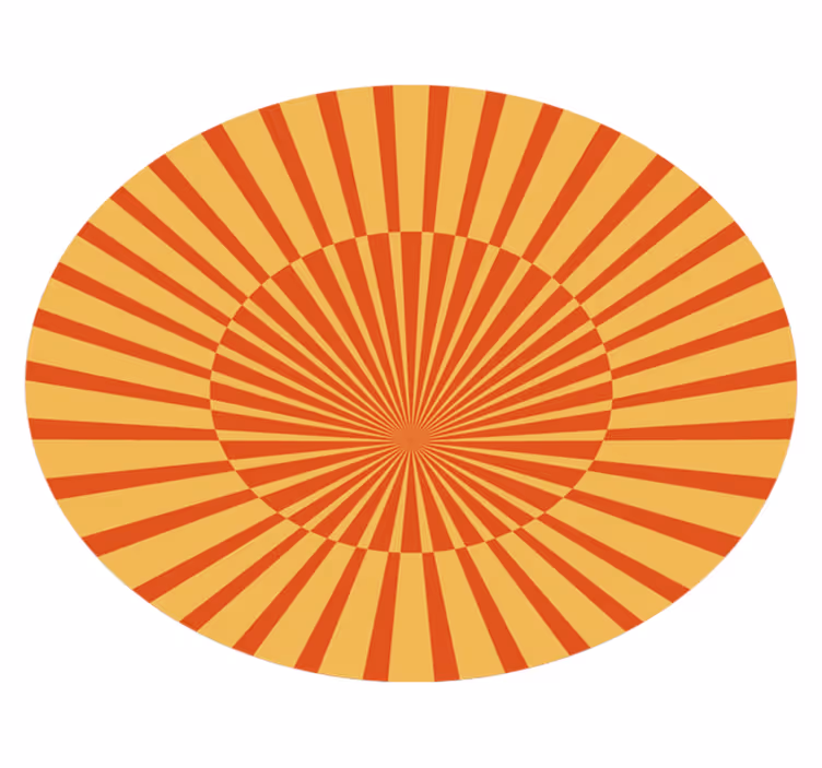 Sunburst Circular Pattern striped vinyl rug - TenStickers