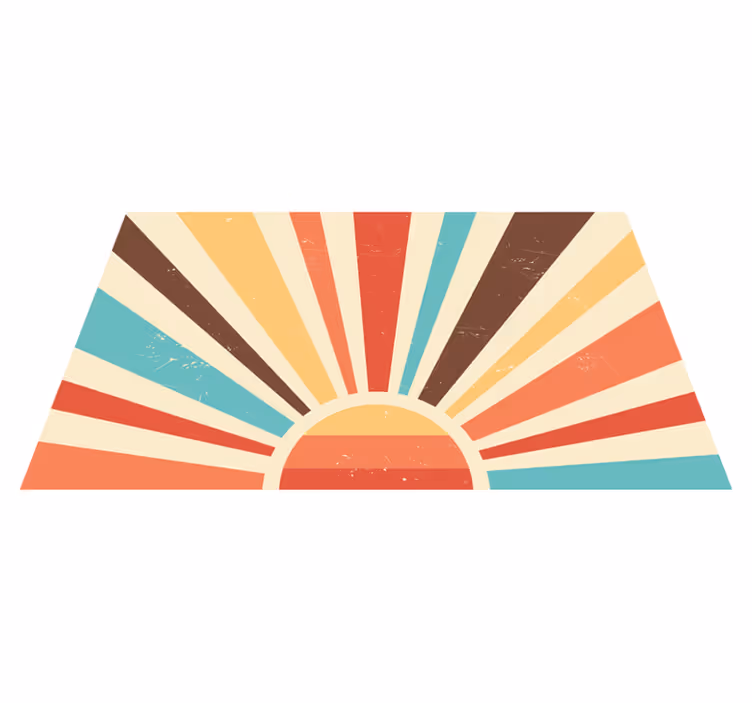 Sunburst Stripes striped vinyl rug - TenStickers
