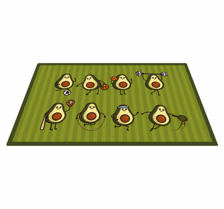 Anime avocados kids vinyl rug - TenStickers