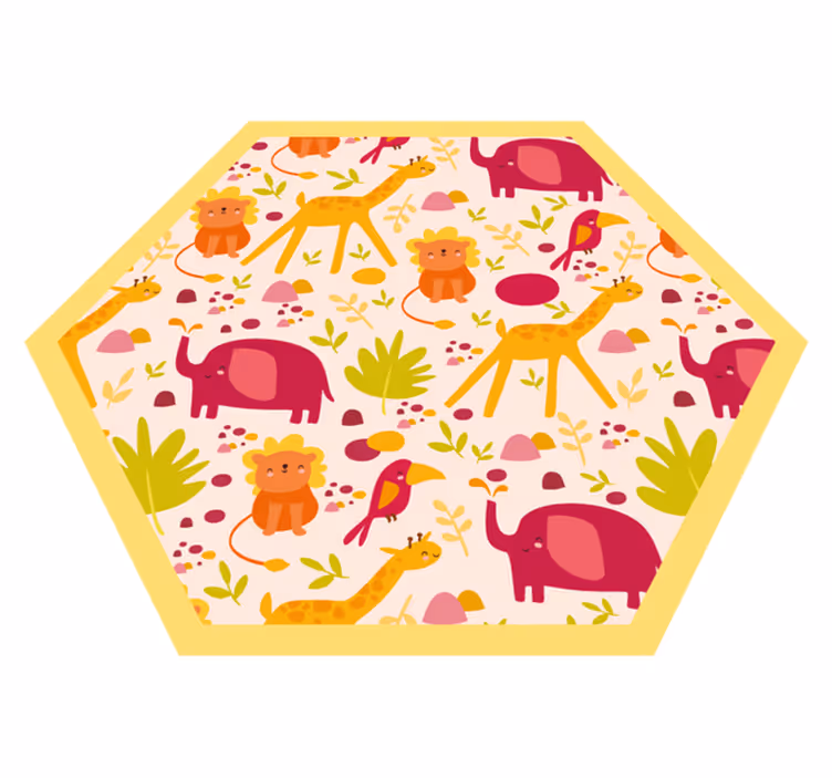 African wild animals kids vinyl rug - TenStickers