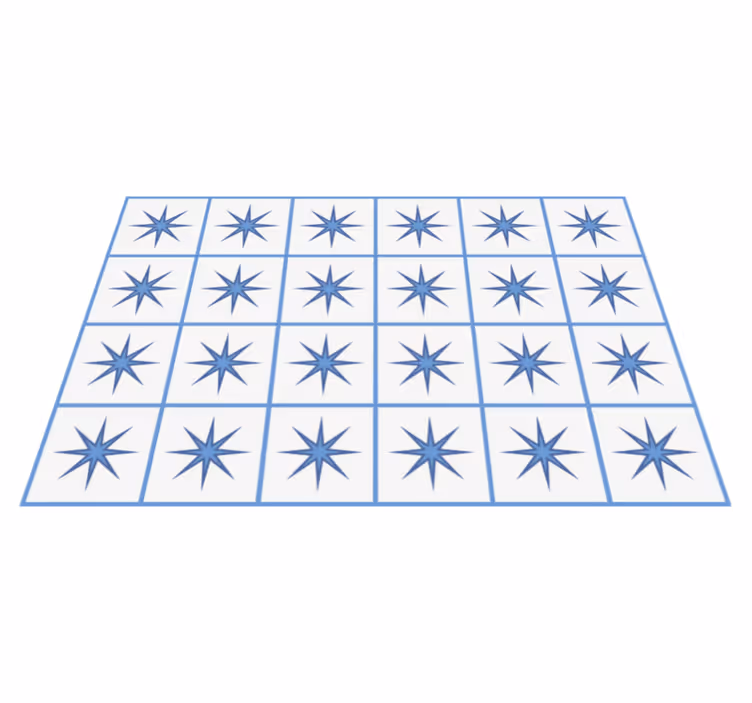 Blue star tiles vinyl carpet - TenStickers