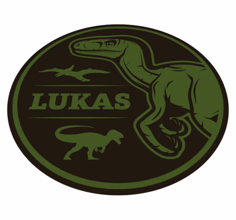 dinosaur raptor with text  animal rug - TenStickers