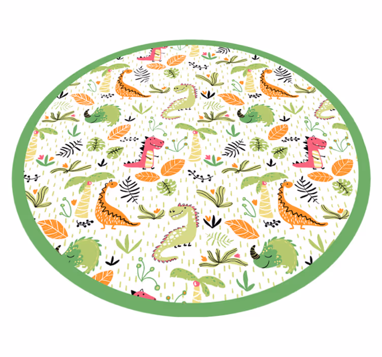 Safari Adventure Circle kids vinyl rug - TenStickers