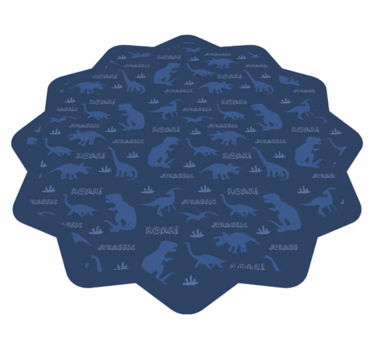dinosaur blue background pattern animal rug - TenStickers