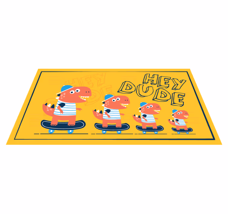 Skateboarding Dinosaurs kids vinyl rug - TenStickers