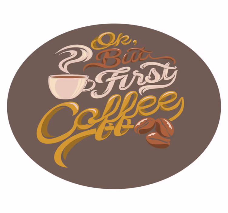 Coffee-Themed Typography custom rug - TenStickers