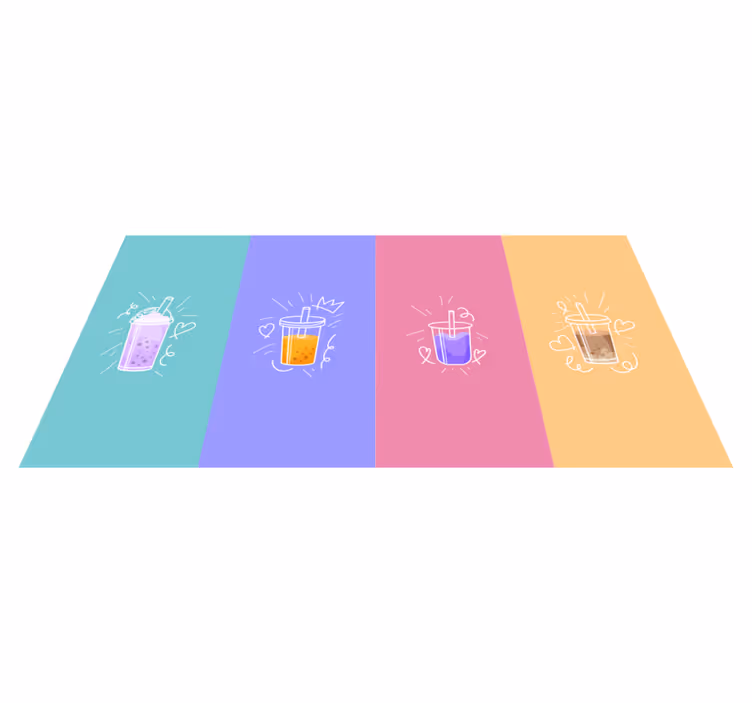 Beverage Doodle Squares custom rug - TenStickers