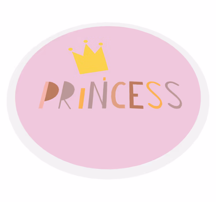 princess on pink background kids vinyl rug - TenStickers