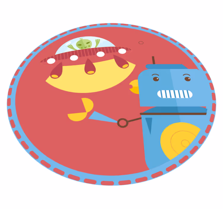 war with alien robot cartoon kids vinyl rug - TenStickers