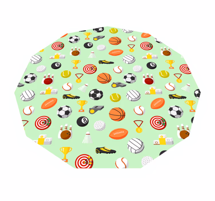 Kid sport balls design vinyl rug - TenStickers