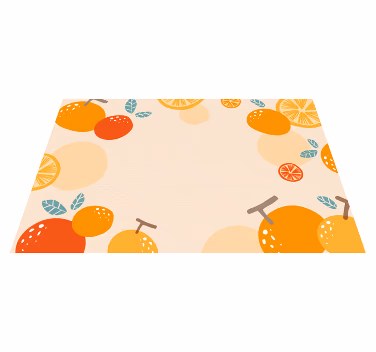 orange fruit kitchen floor tiles - TenStickers