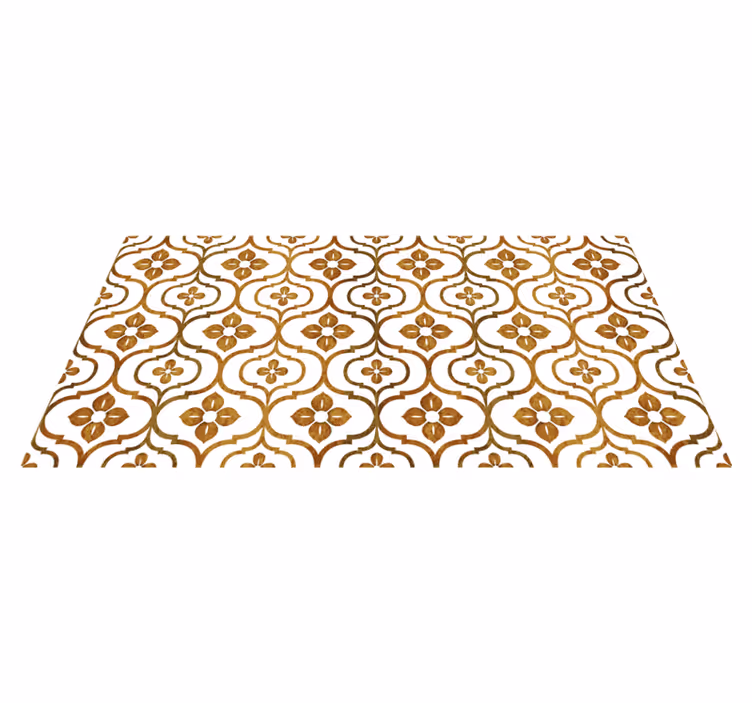 Flours  marron and white modern rug - TenStickers