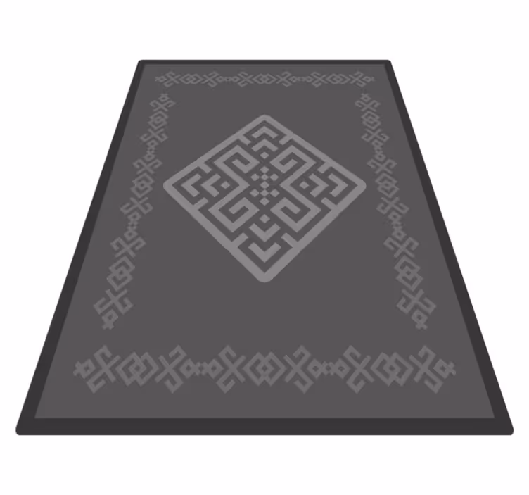 Intricate Geometric Pattern grey vinyl rug - TenStickers