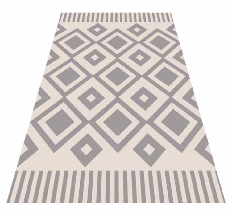 Grey elegant shapes geometric vinyl rug - TenStickers