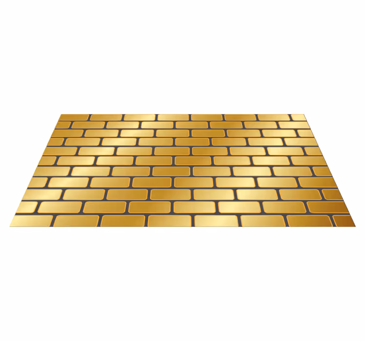 Golden Bricks Pattern wood effect vinyl rug - TenStickers