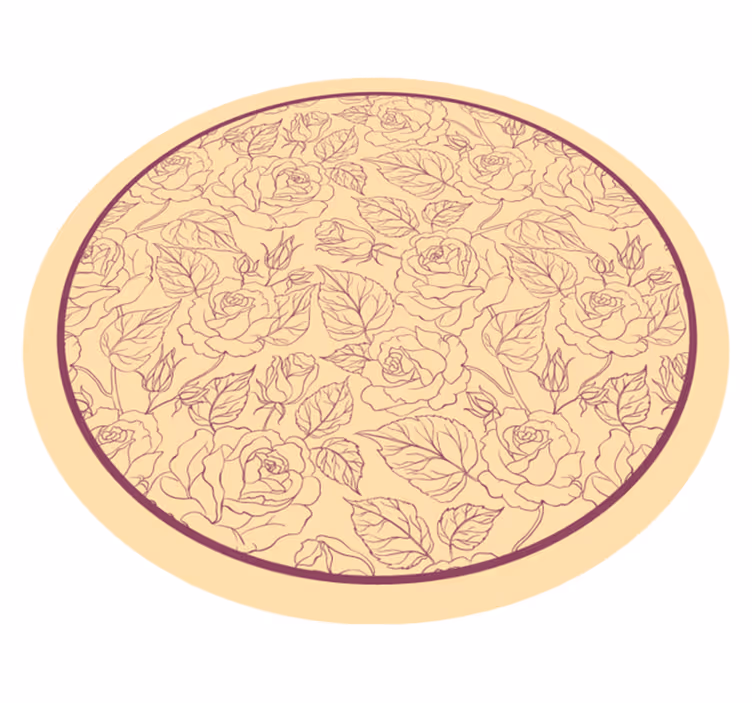 Vintage Rose Vinyl rug for home office - TenStickers