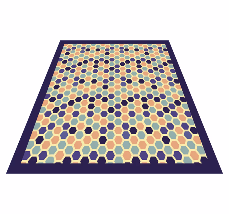 Hexagonal Mosaic geometric vinyl rug - TenStickers