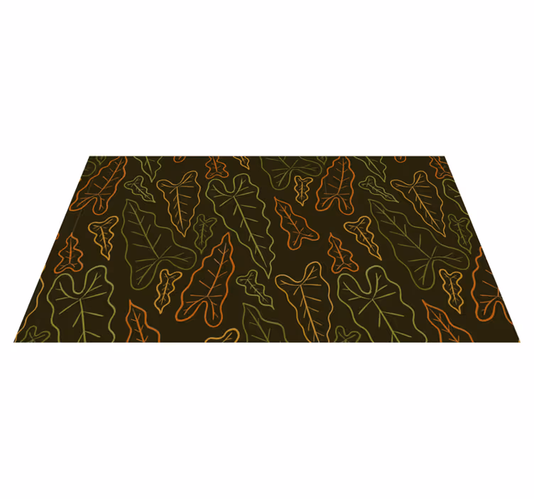 Leafy Contours floral vinyl rug - TenStickers