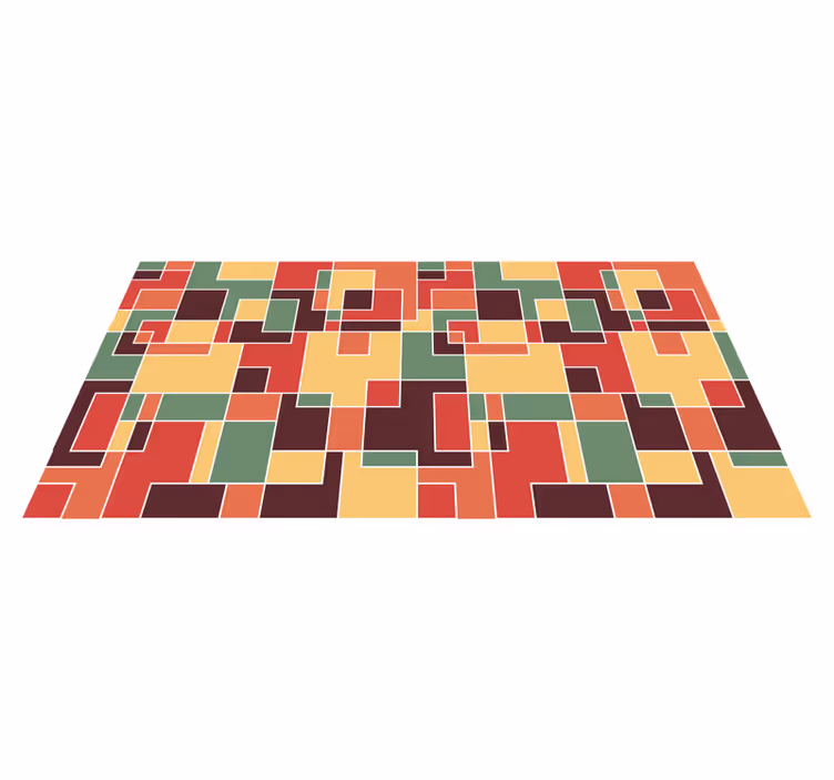 Geometric rectangles tile carpet - TenStickers