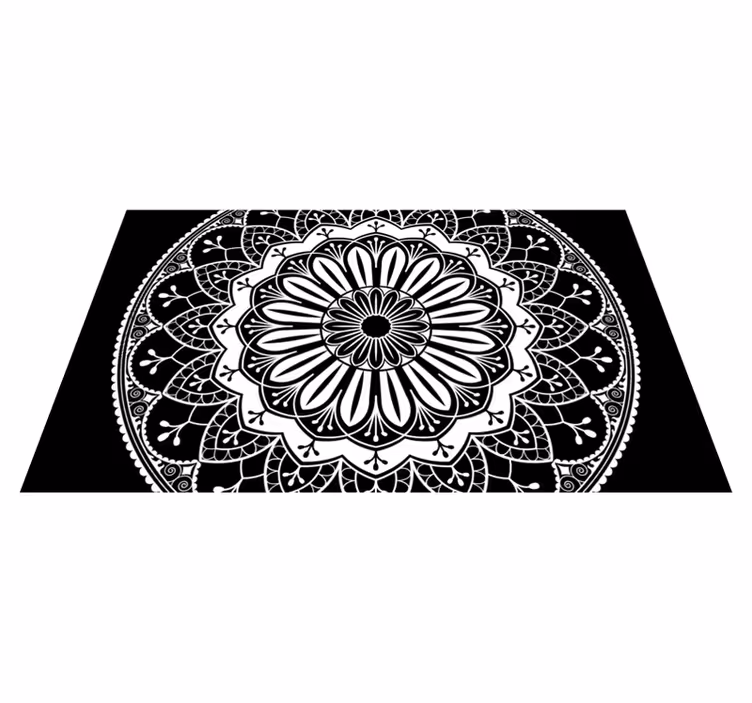 Black and White  mandala vinyl rug - TenStickers