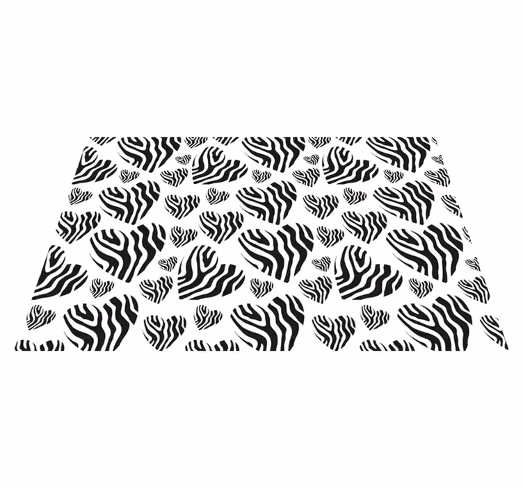 Zebra animal print heart animal print vinyl rug - TenStickers