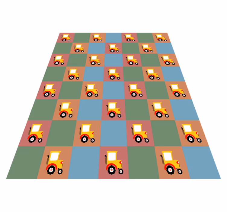 Tractor Pattern kids vinyl rug - TenStickers