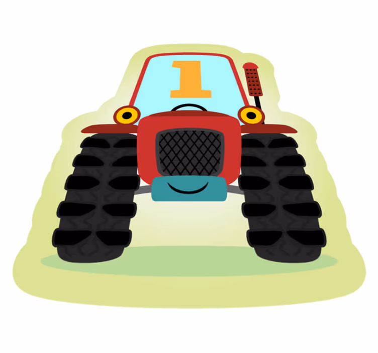 No.1 Tractor kids vinyl rug - TenStickers
