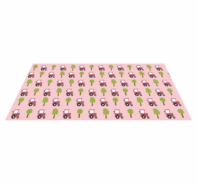 Playful Trucks Pattern kids vinyl rug - TenStickers