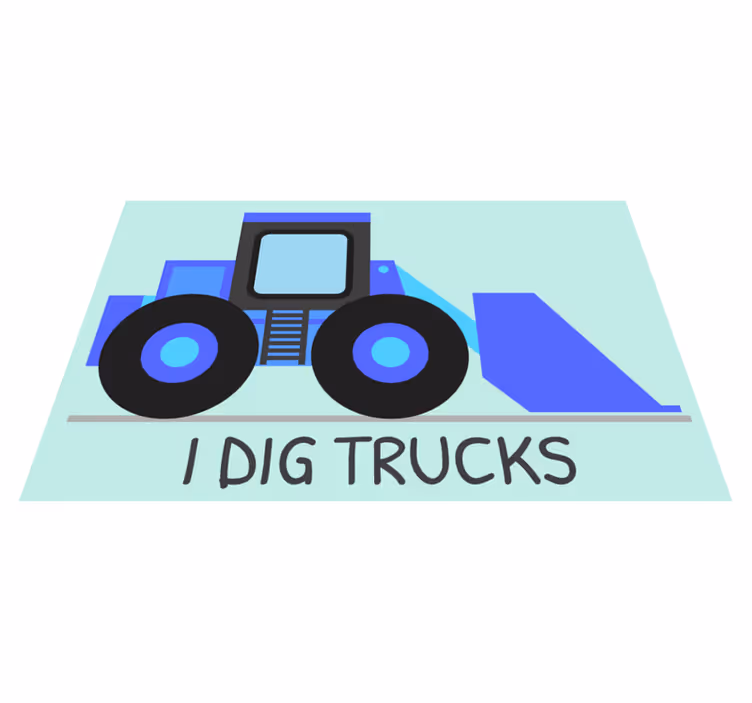 I dig Trucks kids vinyl rug - TenStickers