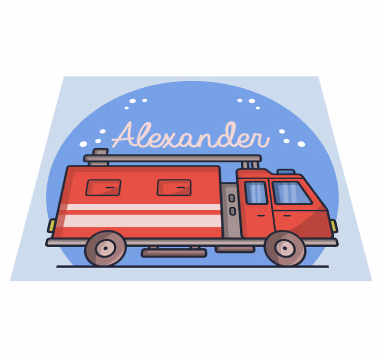 Custom Firetruck custom vinyl rug - TenStickers
