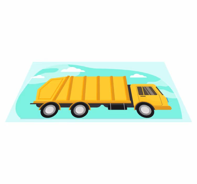 Cartoon Dump Truck kids vinyl rug - TenStickers