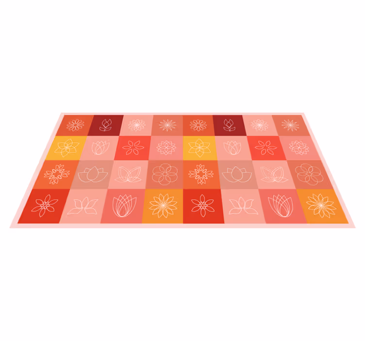 Floral Gradient Palette floral vinyl rug - TenStickers
