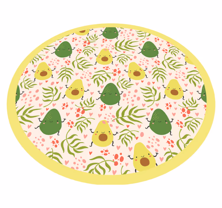 Avocado Fun Pattern kids vinyl rug - TenStickers