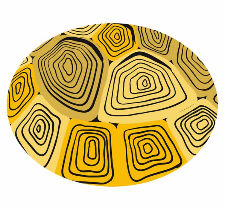 Yellow turtle pattern animal print vinyl rug - TenStickers