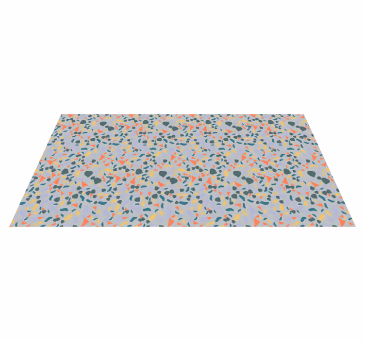 Vibrant abstract forms marble vinyl rug - TenStickers