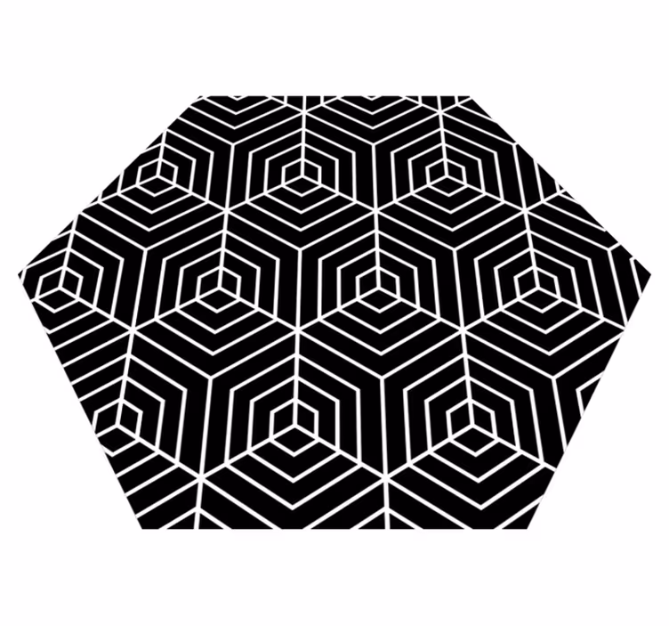 Hexagonal Labyrinth geometric vinyl rug - TenStickers