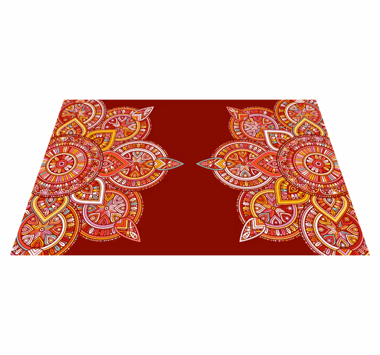 Vibrant Geometric Motifs mandala vinyl rug - TenStickers