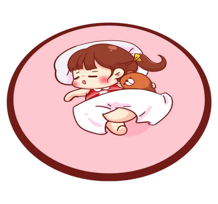 Sleeping Child Illustration kids vinyl rug - TenStickers