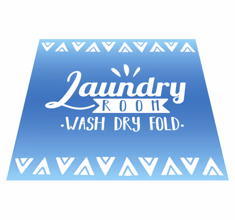 Laundry room blue custom vinyl rug - TenStickers