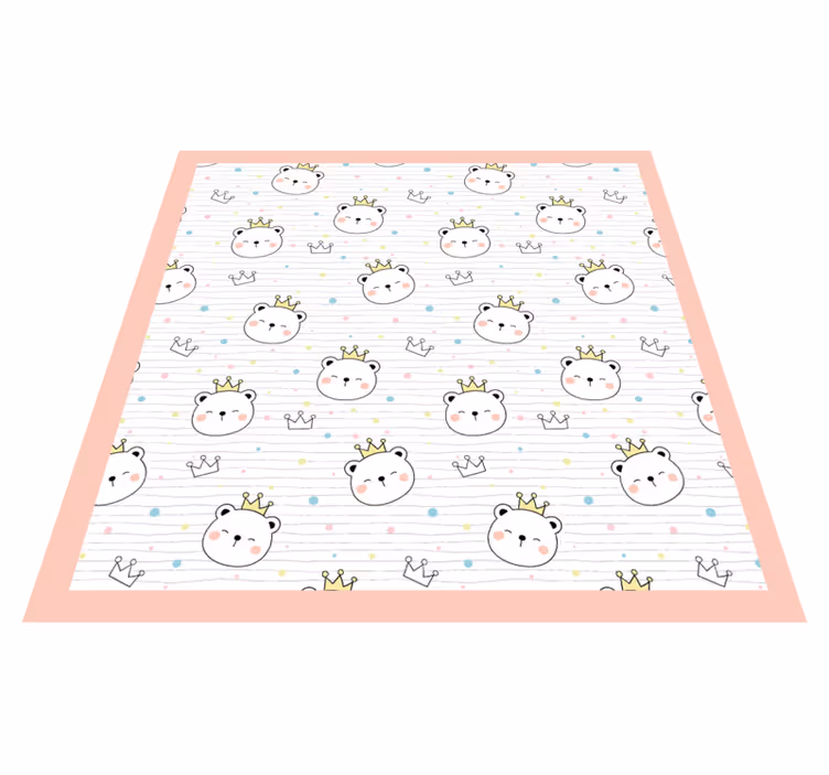 Polka dot crown kids vinyl rug - TenStickers