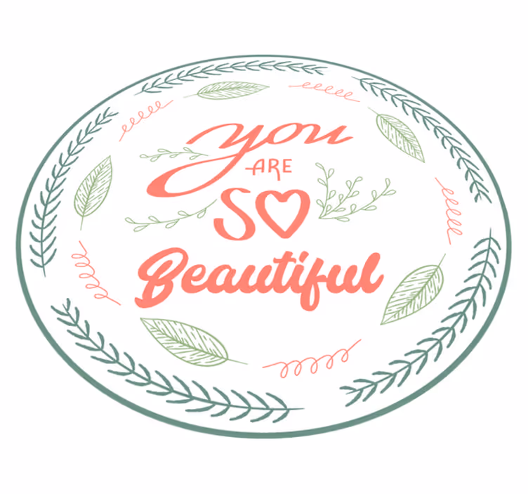 You are so beautiful floral wreath custom rug - TenStickers